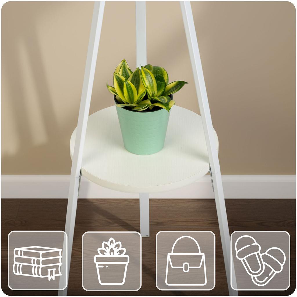 Standing Metal Clothes Rack With Shelf Massido