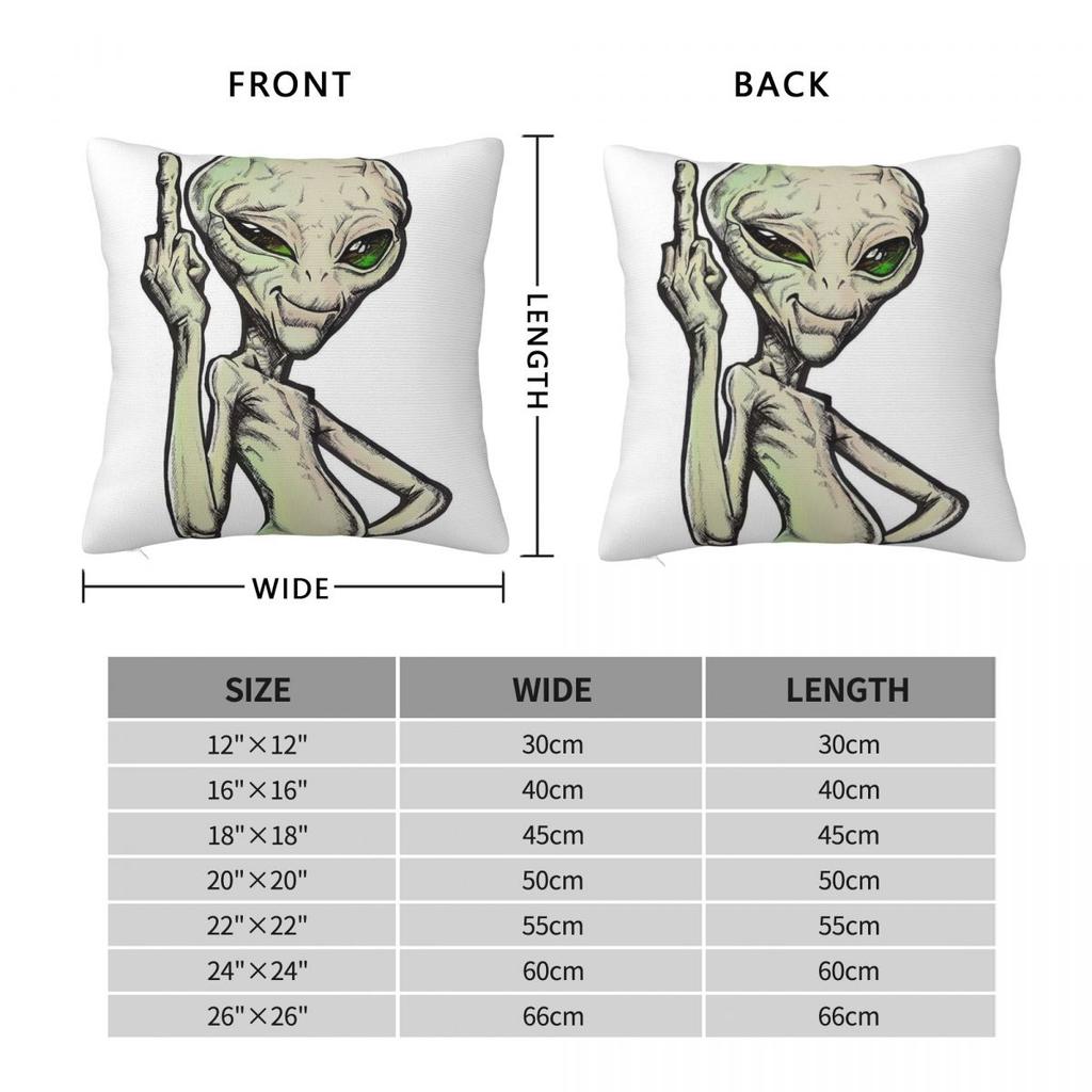 Paul The Alien Square Pillowcase Polyester Linen Velvet Pattern Zip Decorative Pillow Case Sofa Cushion Cover