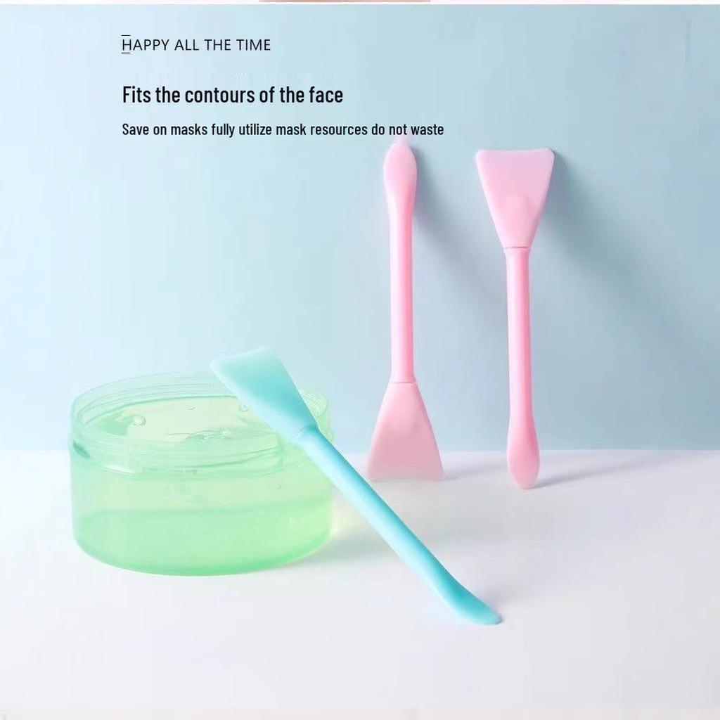 Versatile Double-Headed Silicone Mask Brush with Spoon for Easy Mud Mask Application