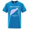 Hippo Sleeping On Math Problem Print Unisex Tshirts Summer Breathable ONeck Short Sleeve Haruku Loose Tshirt Cotton Tops