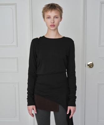 Simeteuligpeosenteu Knotted Layered Long Sleeve / Black