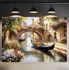 Italian Water City Photography Background Charming Venice Canal Floating Boat Banner Birthday Party Gift Backdrop Photo Studio2158