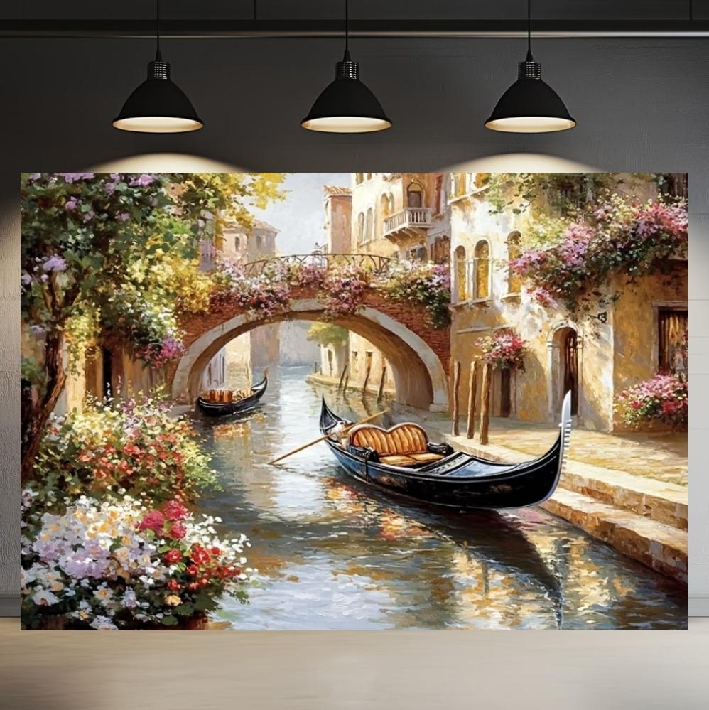 Italian Water City Photography Background Charming Venice Canal Floating Boat Banner Birthday Party Gift Backdrop Photo Studio2158
