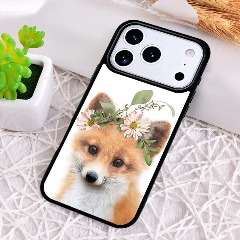Raccoon Fox Animal Flower Shockproof Phone Case for iPhone 17 Air 16e 15 11 12 14 13 Pro Max Cover Coque