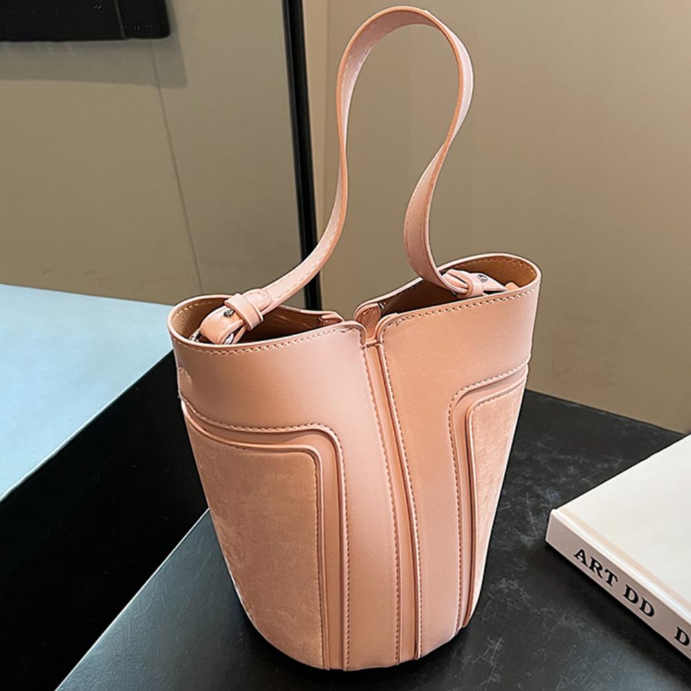 Summer Pink Bucket Handbag Fashion Splicing Single Shoulder Underarm Bags Women's  New Korean Popular Crossbody Bag