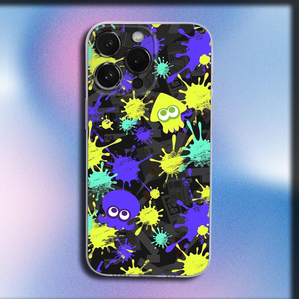 

Чехол для телефона S-Splatoon 3 для iPhone 16,15,14,13,12,11 Plus,Pro,Max,XR,XS,X,Plus,SE,Mini Прозрачный Мягкий Чехол iPhone11