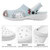 White Printed EVA Clogs for Women Men Breathable Lightweight Slip On Casual Footwear Soft Sole Summer Sandals Daily Walking