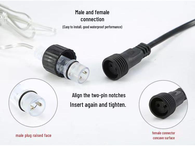 Solar LED Color Waterfall Curtain Lights - Outdoor Waterproof Decorative Christmas Icicle Lights