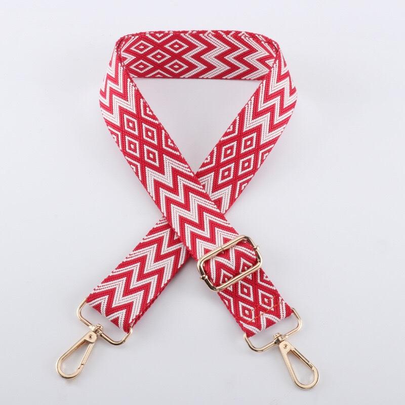Adjustable Wide Woven Bag Strap with Metal Clips Durable Detachable Replacement Crossbody Shoulder Strap for Handbags and Tote Bags