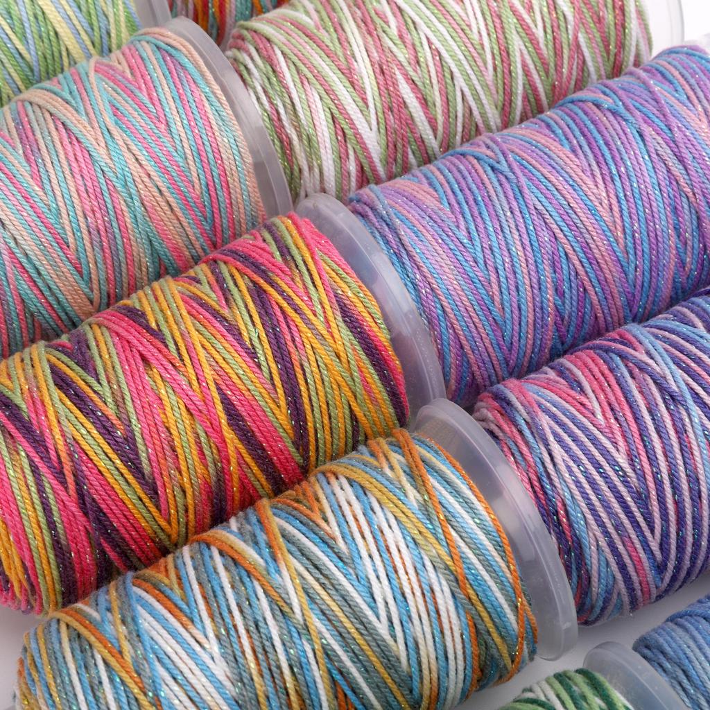 80Meter Polyester Cotton Thread Starry Sky Segment Dyeing Cord Sewing String DIY Handmade Accessories