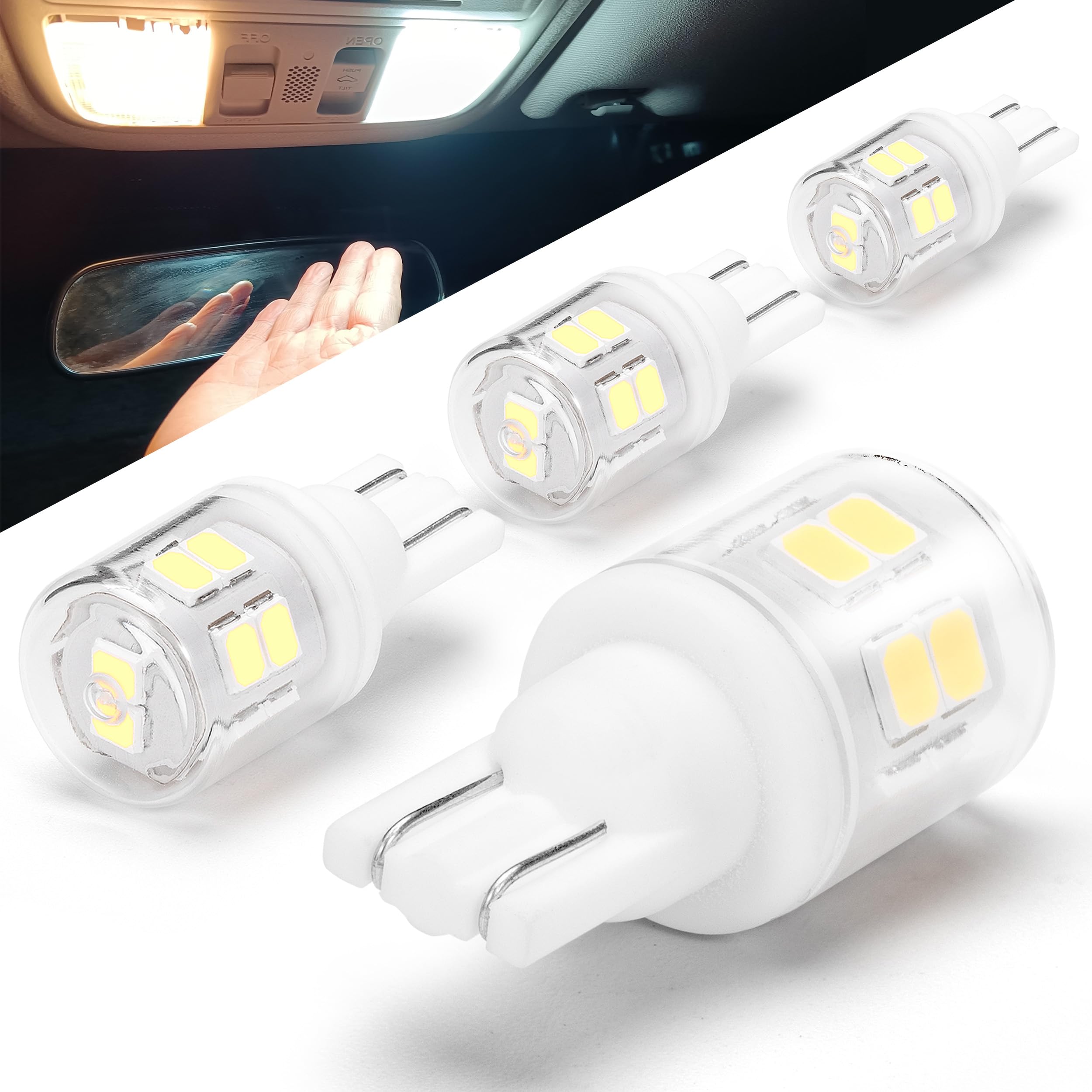 

Ziomitus 4 шт. T10 LED Белый DC 12-24V Лампа габаритного света, Лампа салона, Багажное отделение, Подсветка номера 4 pieces -T10