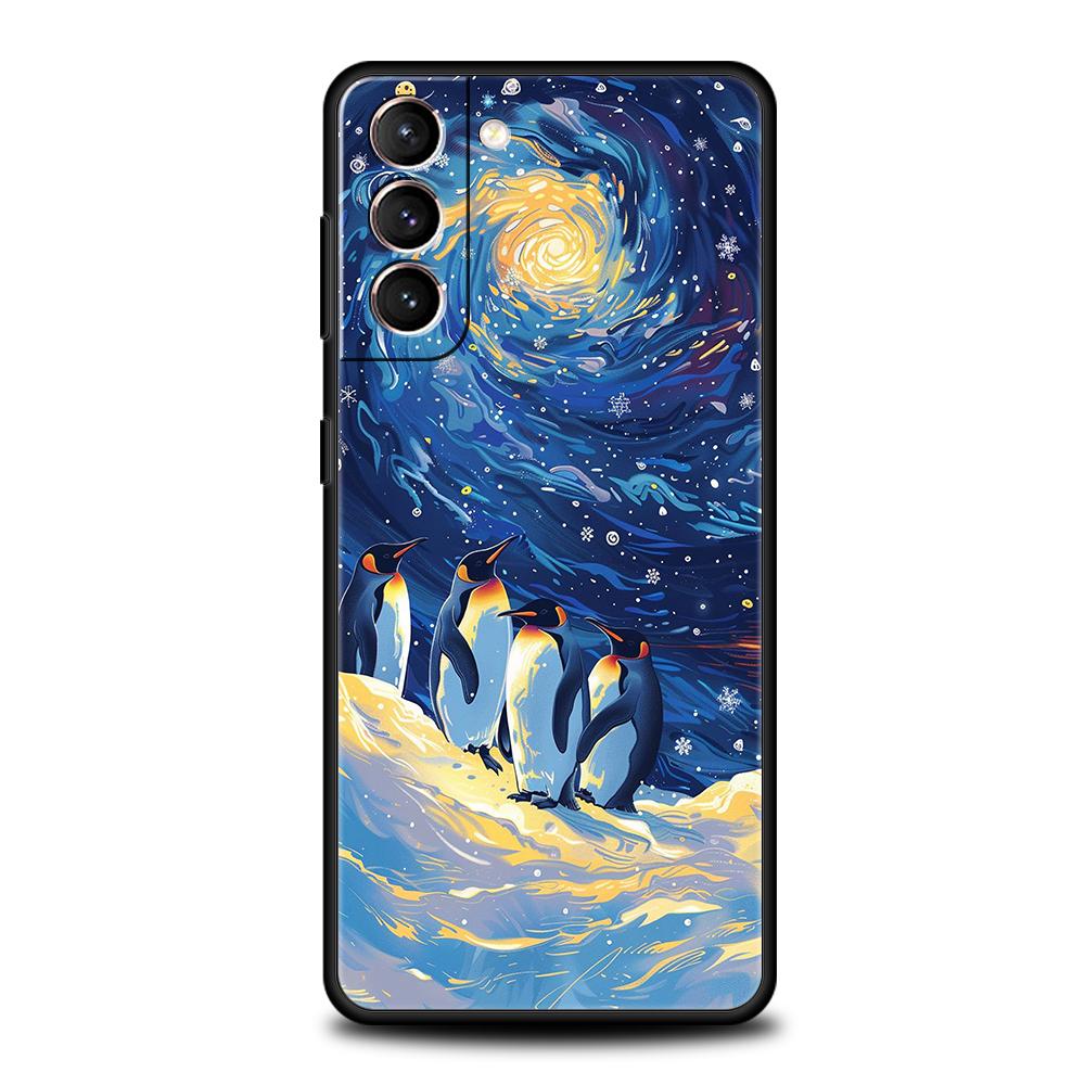 

Phone Case Cover for Samsung Galaxy S25 Edge S24 S23 S22 S20 S21 FE Ultra S10 S10E Plus 5G Soft TPU Luxury Pudgy Penguins Art Samsung S25