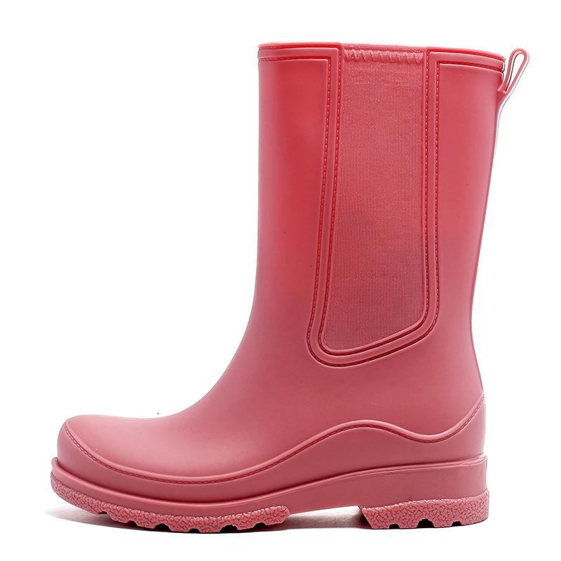 

Женские полусапоги, универсальные дождевые ботинки на платформе челси, японские и корейские нескользящие водонепроницаемые резиновые ботинки, резиновые сапоги для девочек 40