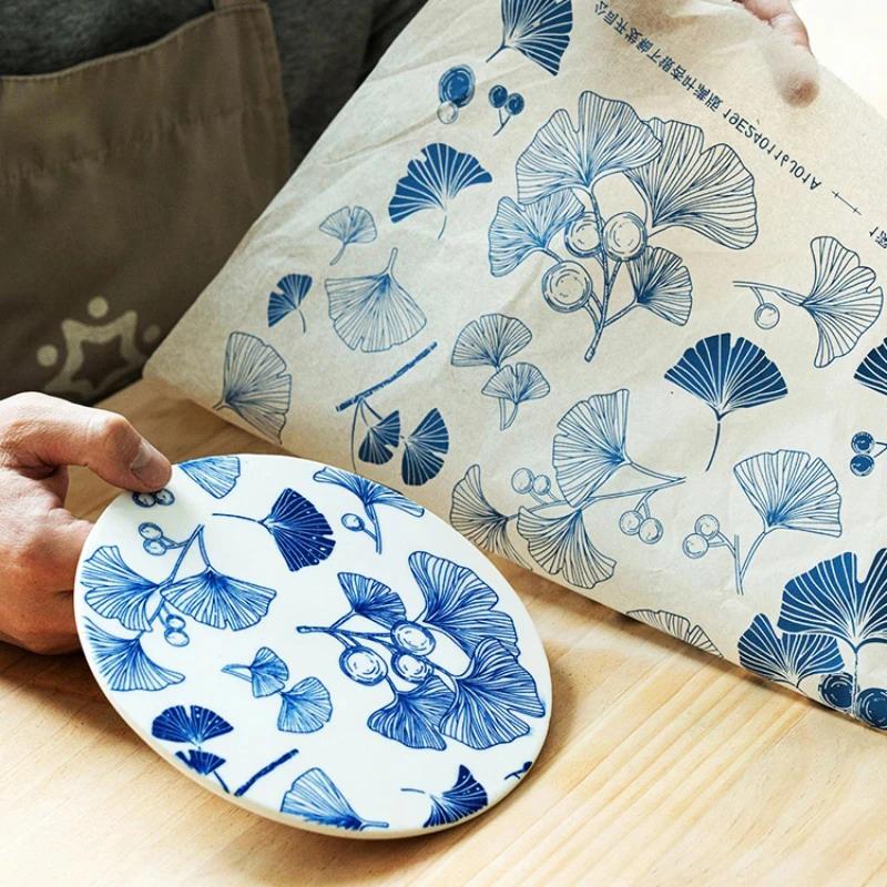 Ceramic Clay Transfer Paper 20 PCS Flower Underglaze Decal Sheet DIY Pottery Clay Coloring Tools for Creative Ceramic Ornament Scene