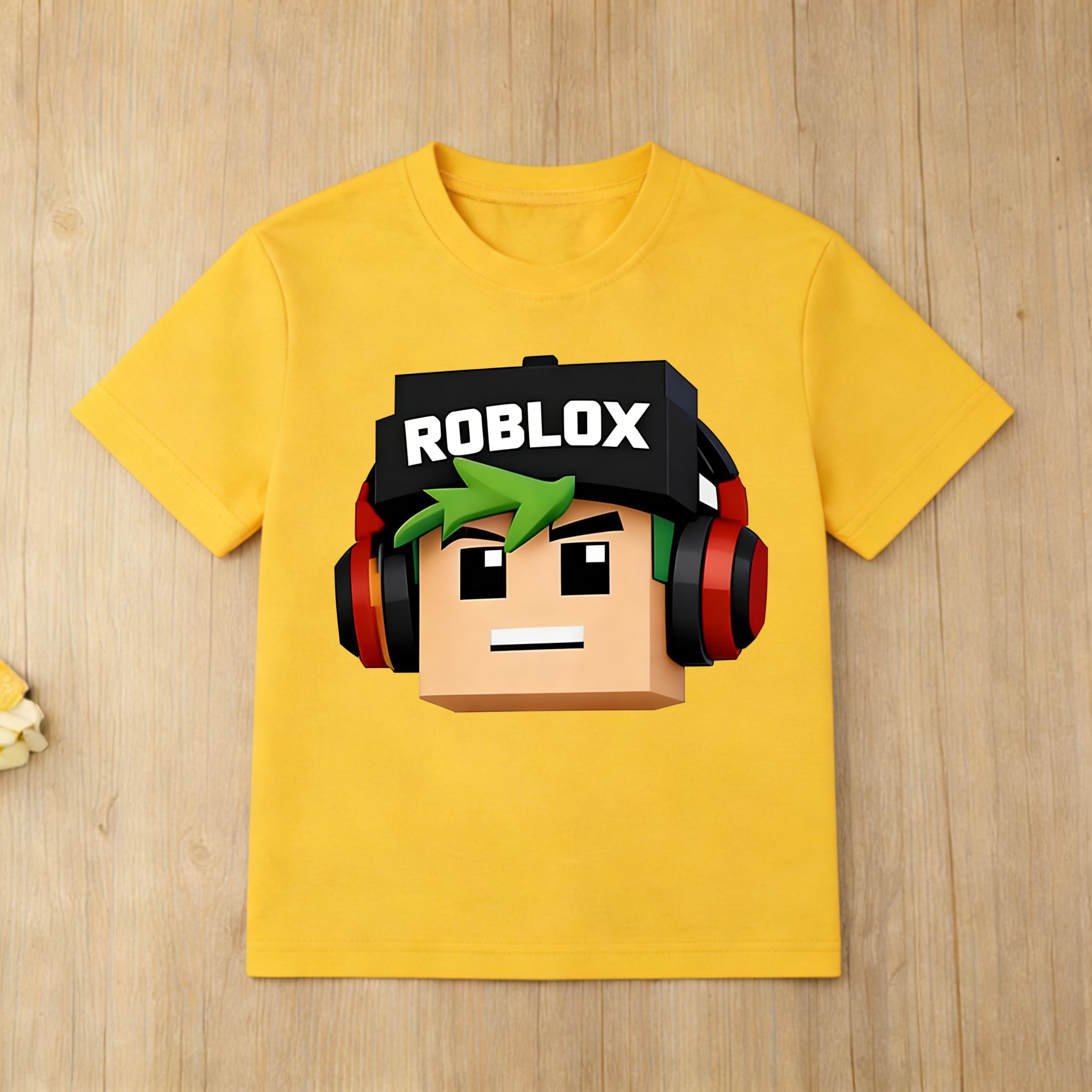 Roblox Character Skateboard Kids T-Shirt 2026 Summer New Boys Girls Short Sleeve Casual T-Shirt Cotton Tops 100