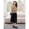 ITISF4 Elegant Autumn Knit Cardigan Dress Set