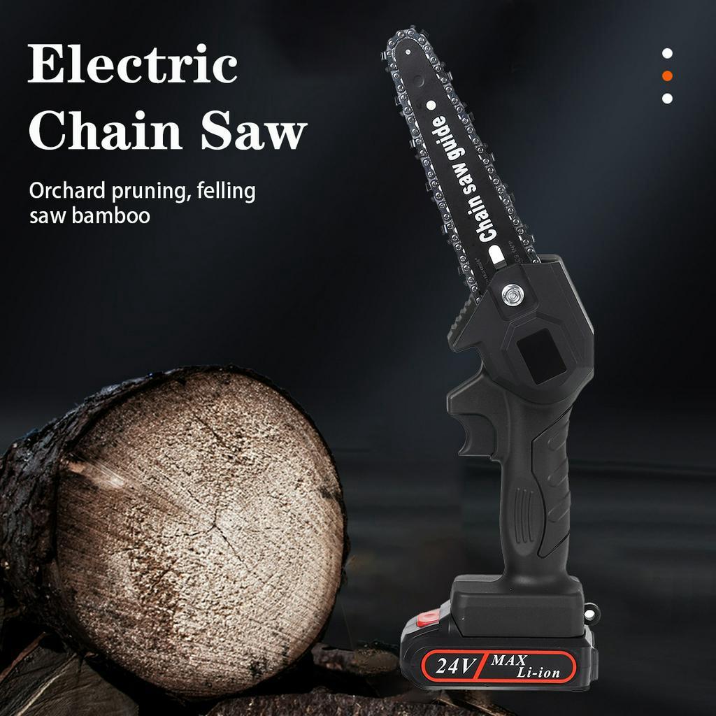 800W 6 Inch Electric Chain Saw Portable Electric Pruning Saw Woodworking Tool with 2 Lithium Battery