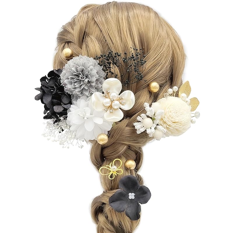 

[JZOON] coming-of-age ceremony Hair ornament [8 colors available] graduation ceremony Hakama dried flowers Hydrangea Gyssum grass artificial flower