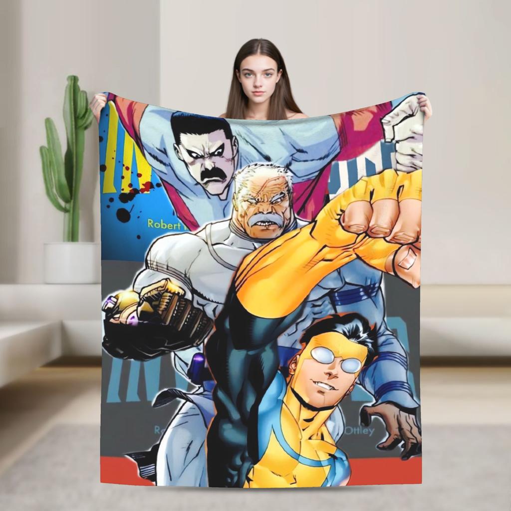 Invincible Thragg Blanket  Soft Warm Fashion Plush Throw Blanket For Outdoor Travel Flannel Bedspread Bed Cover