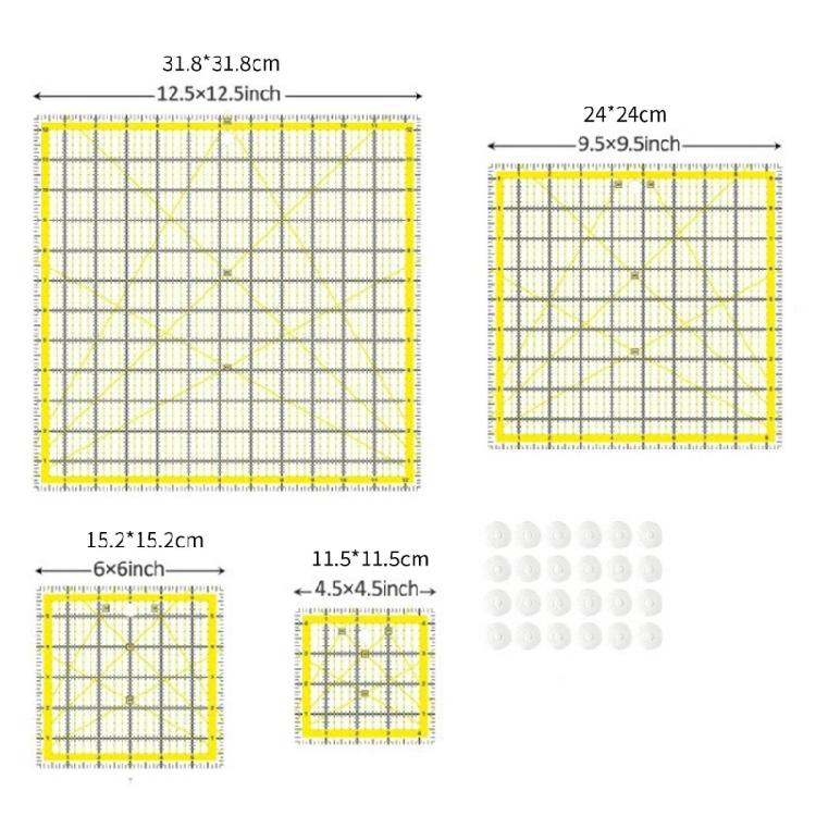 4Pcs Multipurpose Acrylic Sewing Ruler Set Quilting Templates Patchwork Measuring Tool For Fabric Cutting Sewing Craft