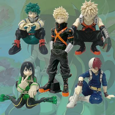 W magazynie Bohater Academia Tsuyu Asui / Midoriya Izuku / Bakugou Katsuki / Todoroki So Figurka Model Anime Lalki Zabawka Prezent