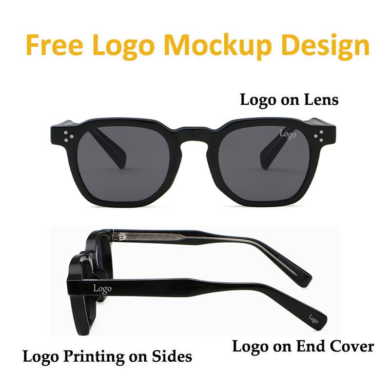 HBK Double Bridge Sunglasses - Round Frame Face Slimming Design - K-Style Vintage Unisex OEM