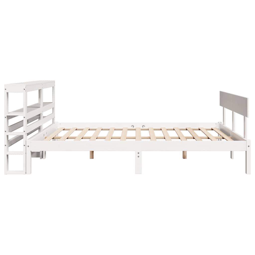 Solid Wood Bed without Mattress White 120 x 200 cm Pine Wood