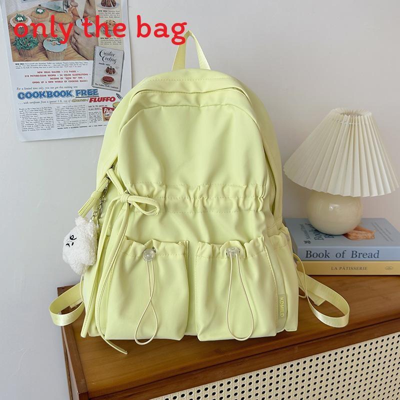 Simple School Backpack With Solid Color And Bow Design Design For Daily Teens