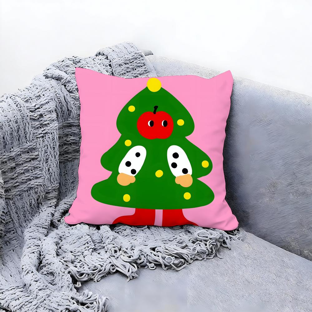 Cute Fruit Character Cushion Cover Premium Comfort Reversible Pillow Cove Two in One Design for Any Room Car Interior