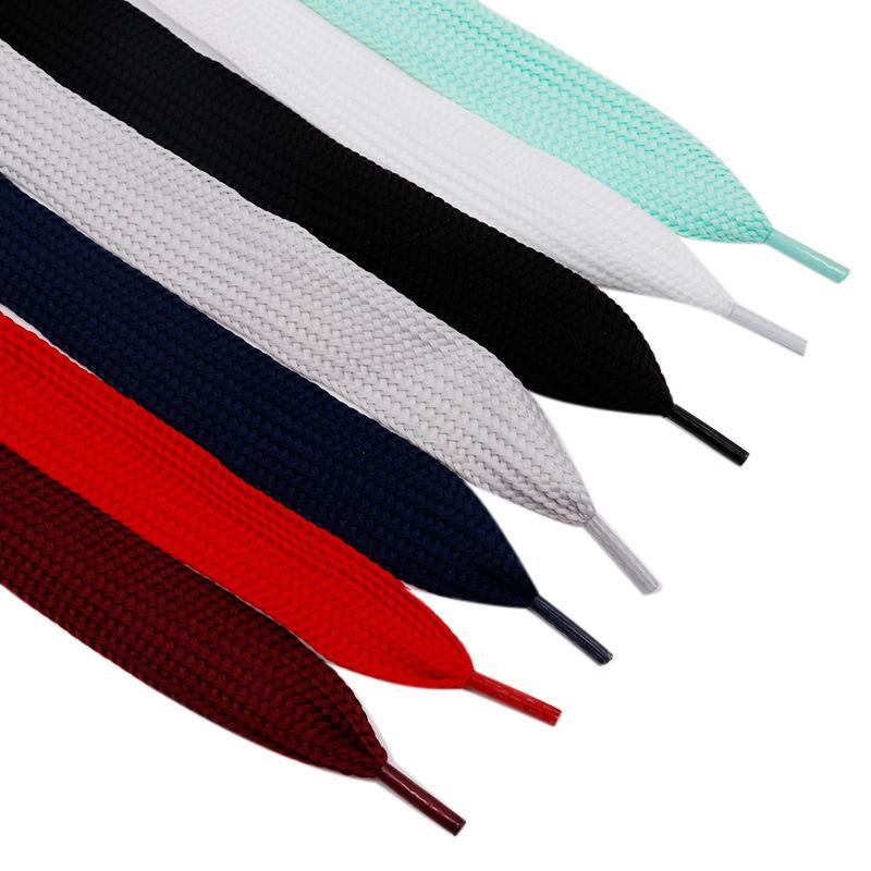 Kurojin 2,5 cm bred platt skosnöre för McQueen bräda skor - Enfärgad, Enkelt lager