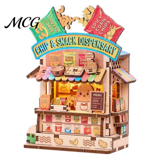 Cute Store Theme Magnet Mini Refrigerator Magnets, DIY 3D Puzzle Magnetic Building Blocks, Scene Assemble Stacking Construction Toy for Kids, Creative