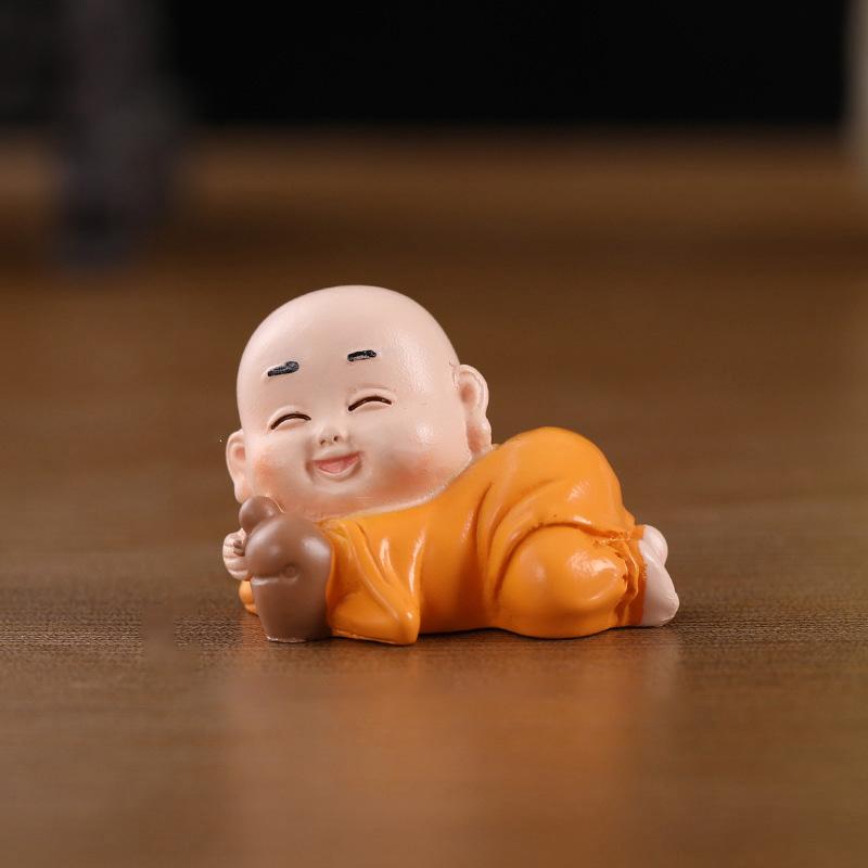 7Pcs Creative Naughty Four Non Zen Little Monk Decorative Accessories Little Shami Car Desktop Tea Table Ornament