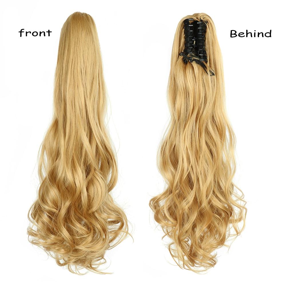 XINRAN 22-Zoll-Pferdeschwanz-Haarverlängerung mit Krallenclip, synthetisches Pferdeschwanz-Verlängerungshaar für Frauen, Pferdeschwanz-Haar-Haarteil