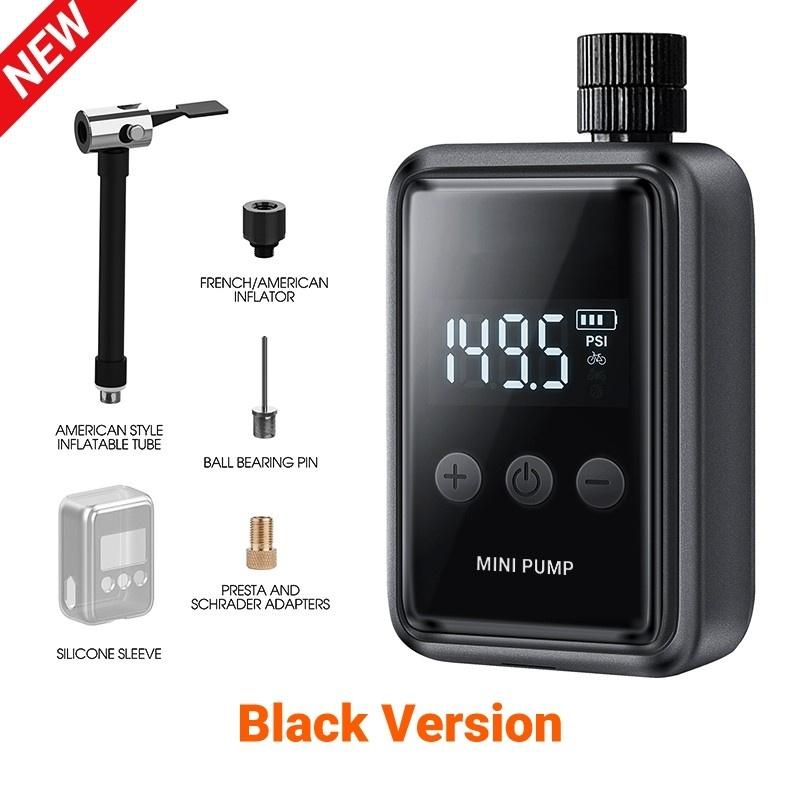 

150 PSI MTB Portable Pocket Bike Digital Display Mini Fast Compressor Road Tire Electric Air Pump чёрный