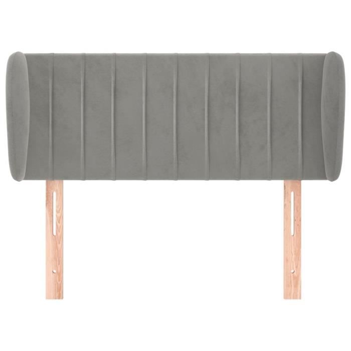 VidaXL Tête de lit avec oreilles Gris clair 103x23x78-88 cm Velours3117424