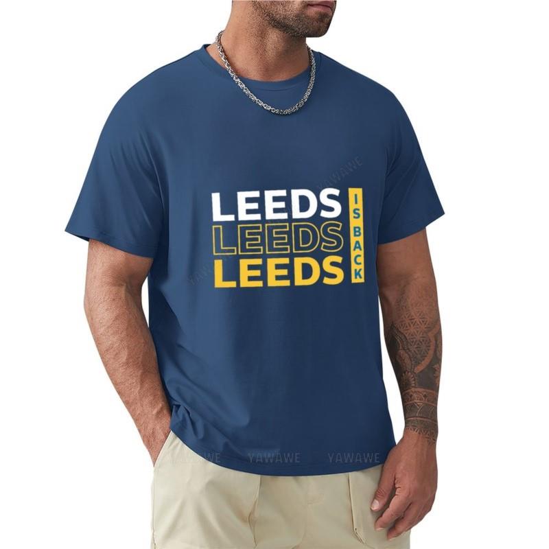 Summer T-shirt Mens Cotton Tshirt LEEDS United T-Shirt Oversized T-shirt Heavyweight T Shirts O Neck T-shirt Slim Fit T Shirts