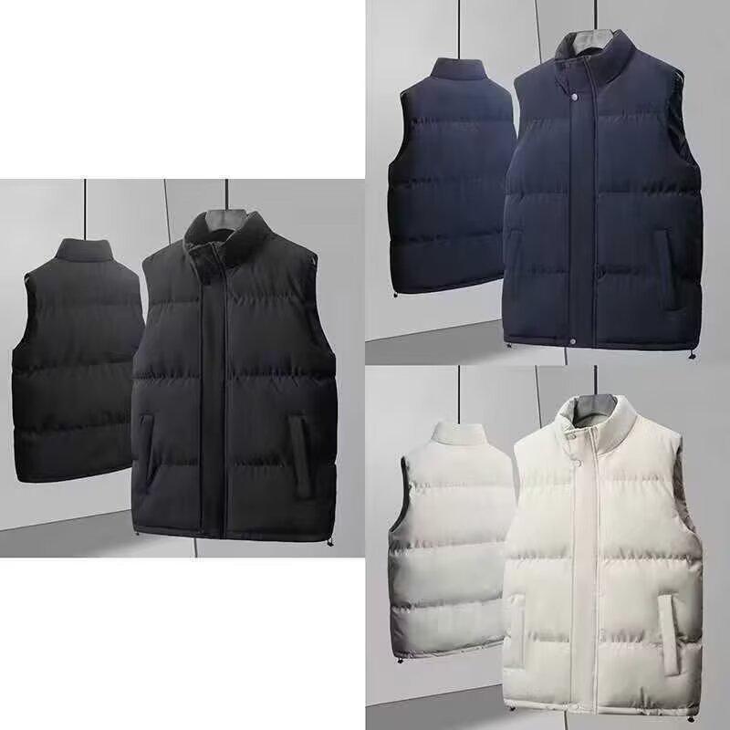 Men's Trendy Stand Collar Cotton Vest - Autumn/Winter Thick Sleeveless Jacket