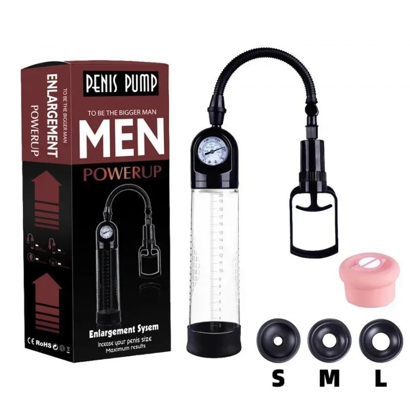 Penis Pump Sex Toys for Men Male Masturbator Penis Extender Vacuum Pump Penis Enlargement Enhancer Dick Trainer Massager Ring