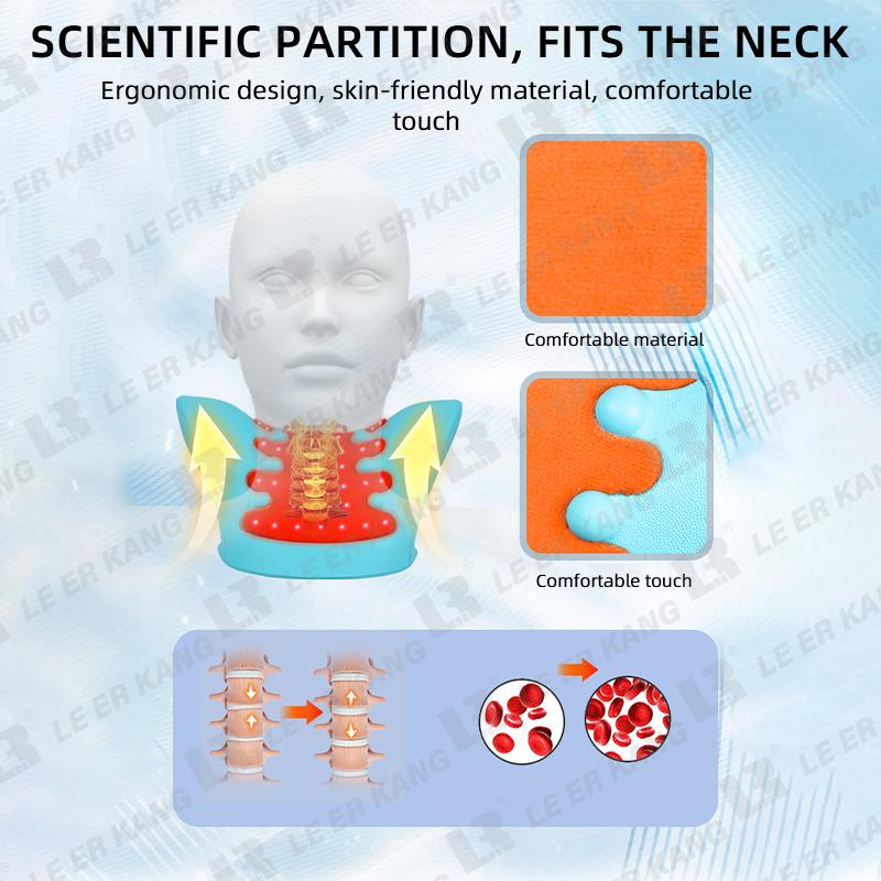 Sleep Pillow Cervical Traction Device Red Light Hot Compress Neck Shoulder Massage Cushion Relax Neck Muscles
