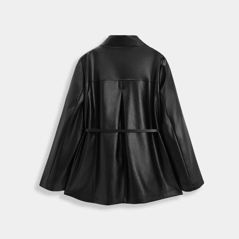 IEF 2025 Autumn Shiny Faux Leather Jacket