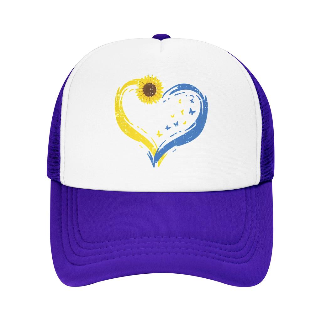 Ukraine Heart Sunflower Butterfly Ukrainian Mesh Baseball Caps Unisex Sun Hat Hat Adjustable Sun Caps Summer Trucker Cap