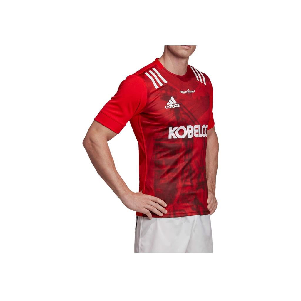 Adidas Logo Print Gestreift Schnelltrocknend Schwergewicht Amerikanischer Vintage Kurzarm T-Shirt Herren Oberteile Rot FK0784