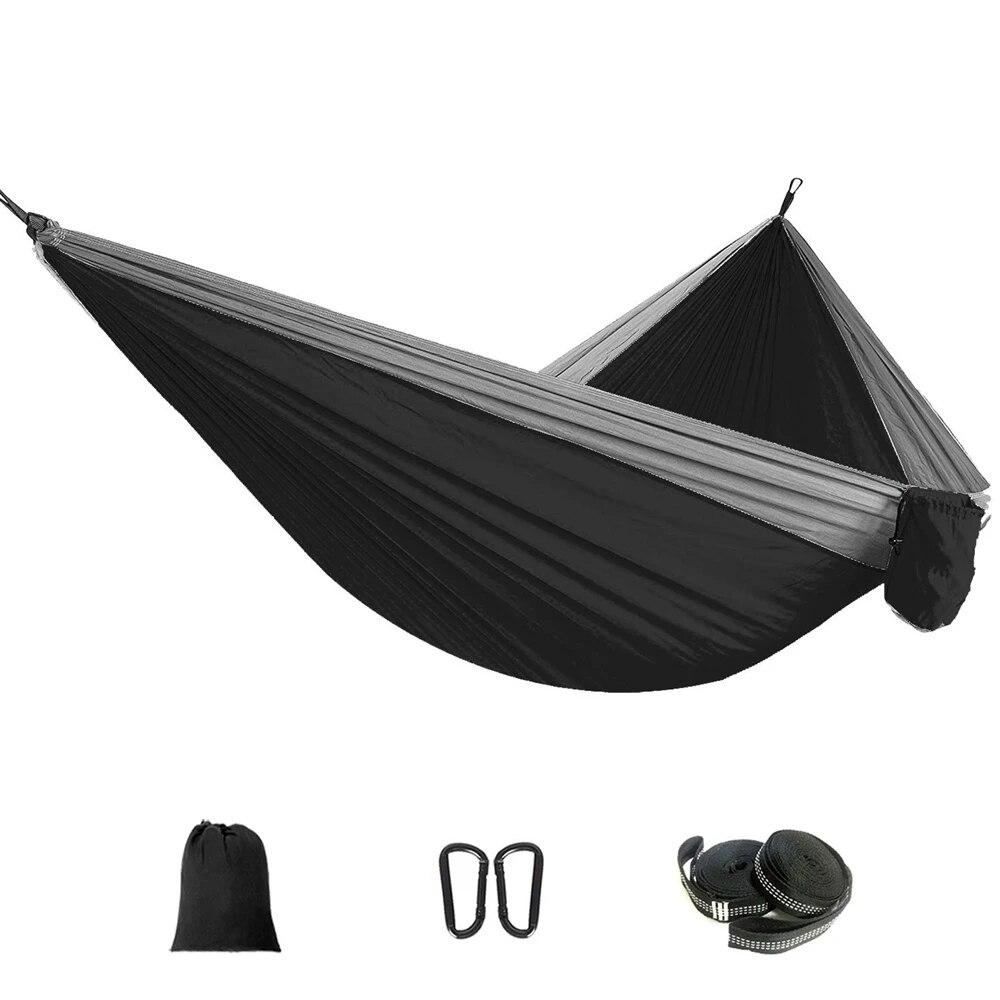 

Портативный открытый парашютный тканевый двойной гамаки для сада, путешествий, кемпинга, сна, подвесной гамак, качели, туристический поход на природу