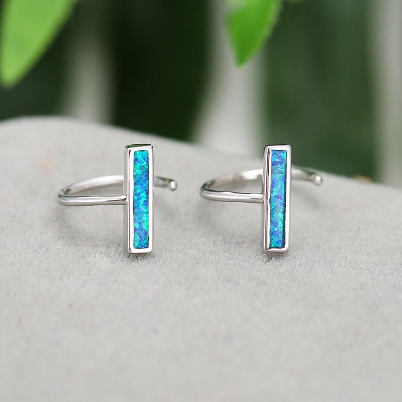 Platinum Opal cute one-word stud earrings simple personalized earrings earrings