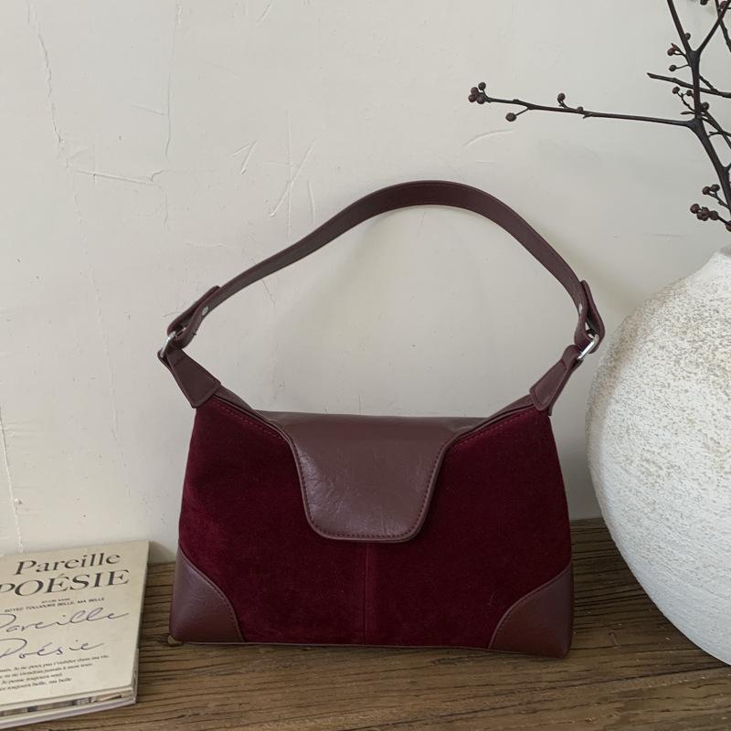 Suede Bag Women's 2025 New Trendy Autumn and Winter Retro Handbag Premium Texture Niche Shoulder Messenger Bag