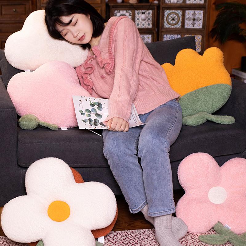 Tulip Flower Pillow Plush Toy Sunflower Doll Sofa Pillow Cushion Office Chair Cushion Waist Pad