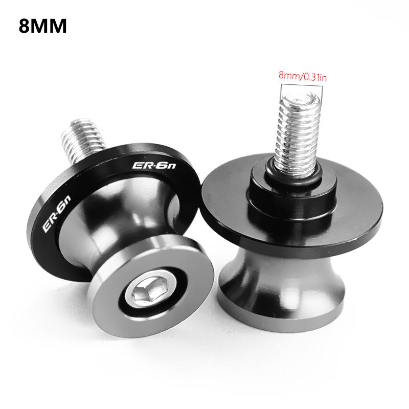 Für Kawasaki ER6N ER 6N ER-6N 2006-2016 2013 2014 2015 Motorradzubehör CNC M6/M8/M10 Schwingarmspulen Schieber Ständerschrauben