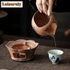Grobkeramik Lotus Teegeschirr Komplettes Set Antikes Teezeremonie Set Teekanne zum Aufbrühen und Teetassenset Trinkgeschirr Ornamente Handwerk