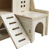 Wooden Hamster House Toy Bite Resistant Hamster Hideout House for Hamster Accessories Skipping Villa, 16x16x5cm