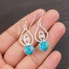 Blue Copper Turquoise Gemstone 925 Sterling Silver Jewelry Gift Earrings 2.00" EE-32-35